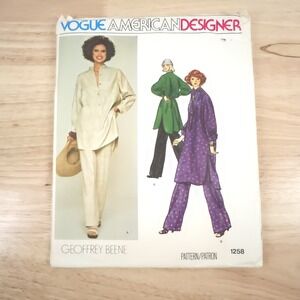 Vogue 1258 American Designer Geoffrey Beene Sewing Pattern Sz 8 FF Uncut